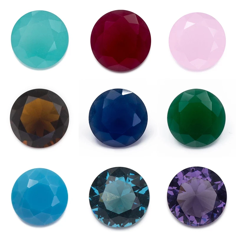 

Size 4.0mm-10.0mm Round Shape Loose Glass Stones Beads Synthetic Gems for Jewelry