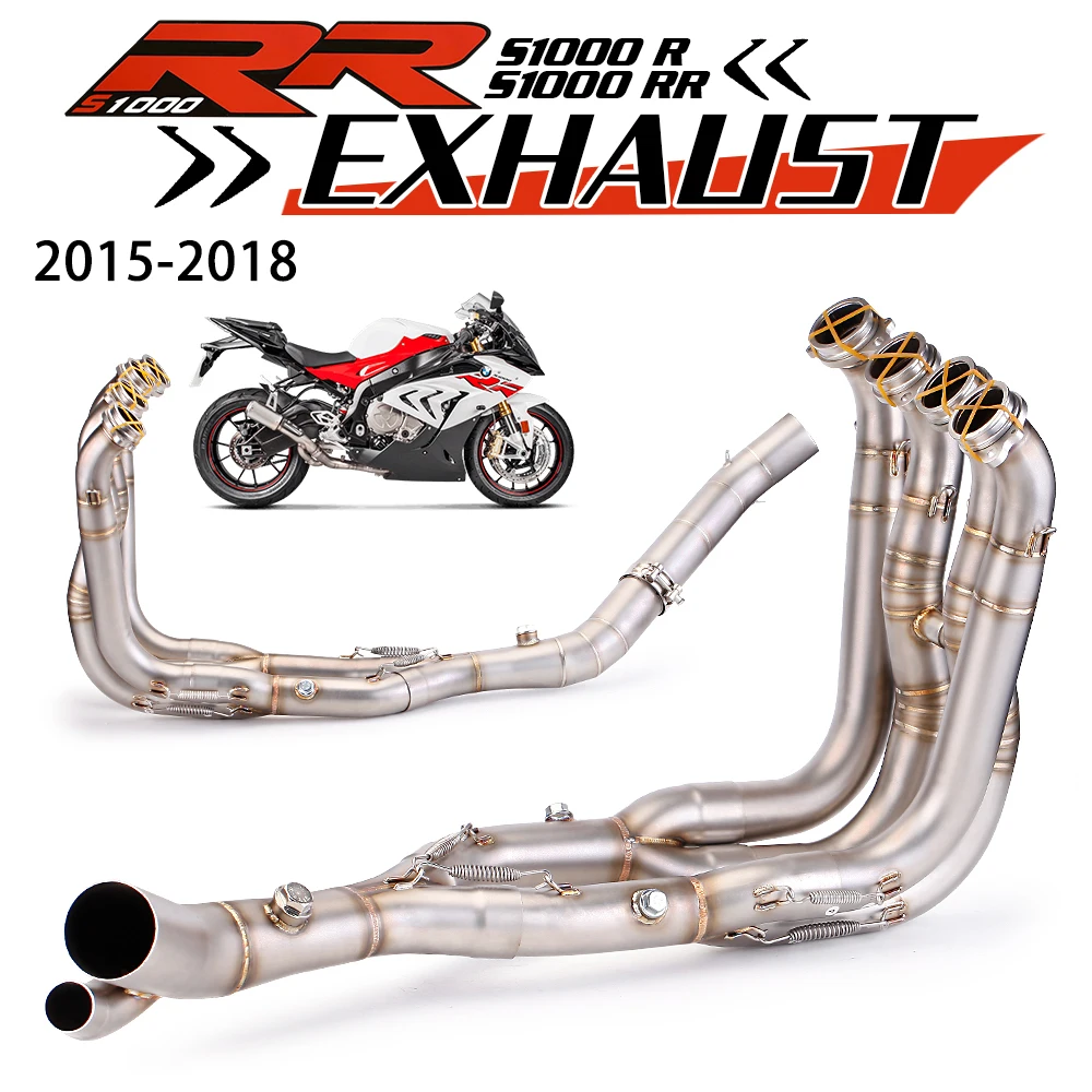 For S1000RR S1000R 2010-2020 Motorcycle Exhaust Front Manifold Racing Line Compatible Escape Optional Interface