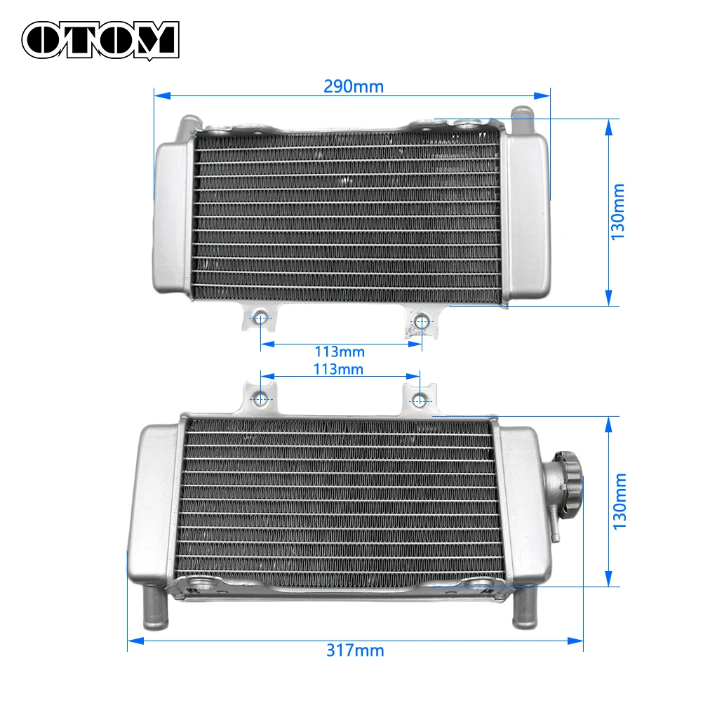 OTOM Motorcycle Performance Aluminum Radiator Left Right Water Tank Cooling For HONDA CRF250R 2006-2009 Pit Dirt Bikes Accessory