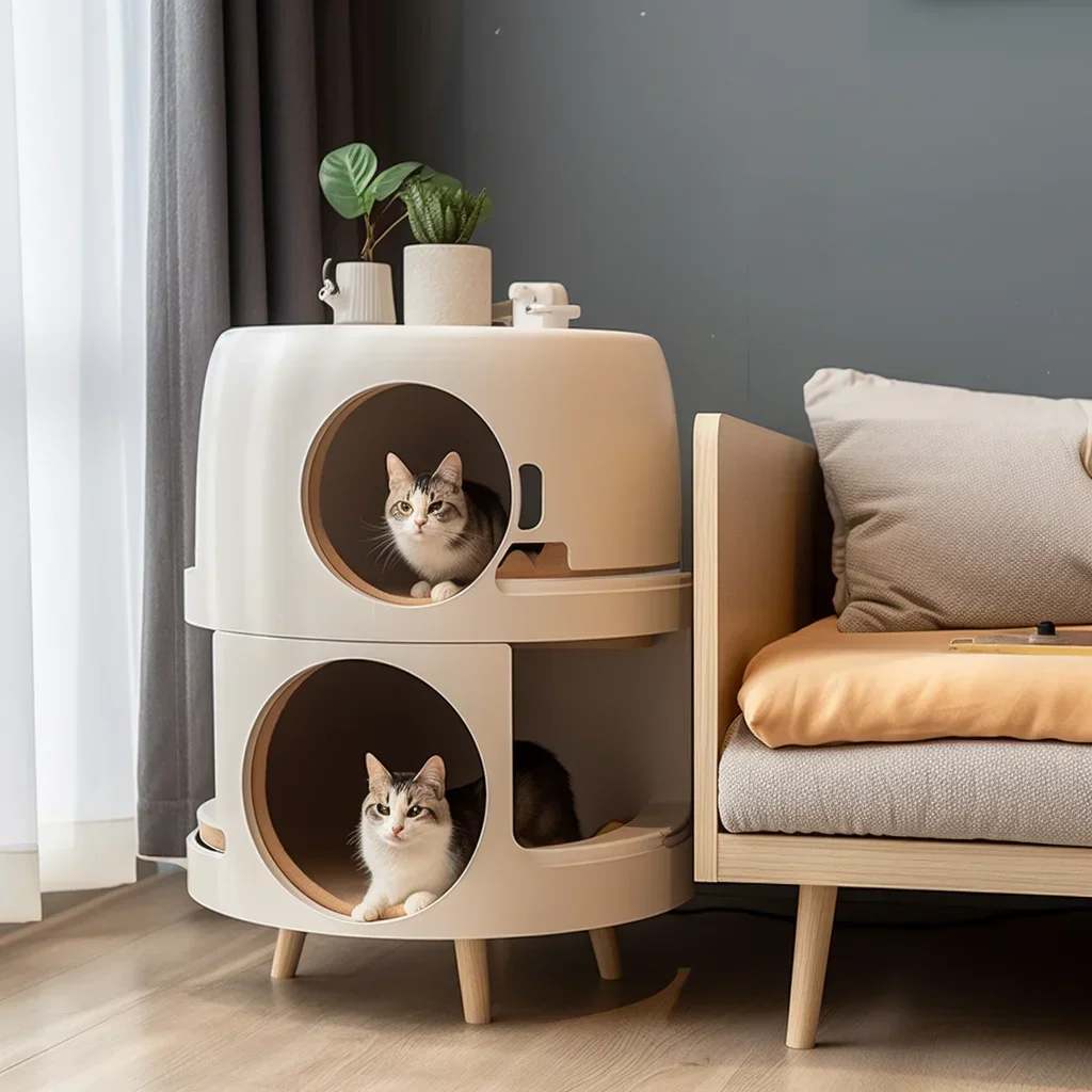 Cargo rack cat litter, universal cat litter for all seasons, coffee table, shared by humans and cats, double-layer kitten litter