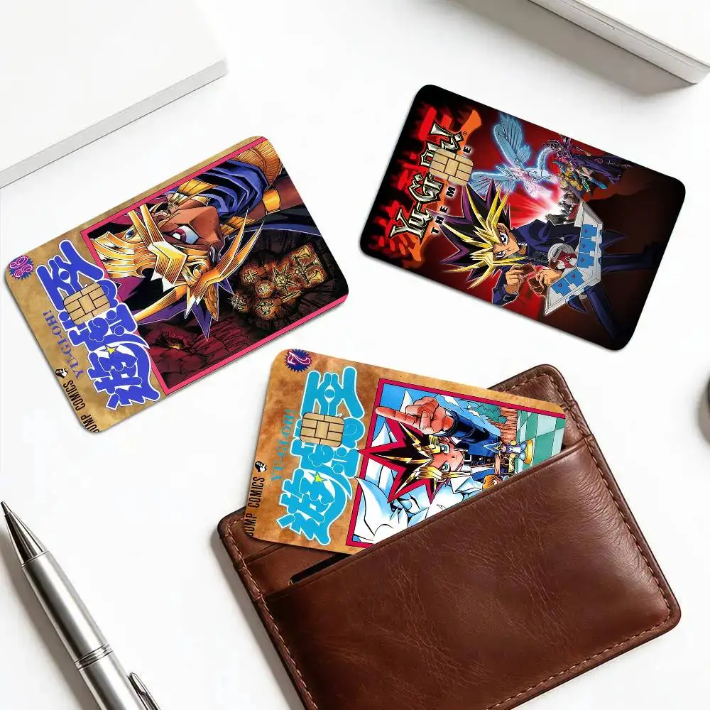 Japanese Anime Y-Yu Gi Oh Card Sticker 4Pcs Credit Card Skin Anti Scratch Bank Debit Card Decal