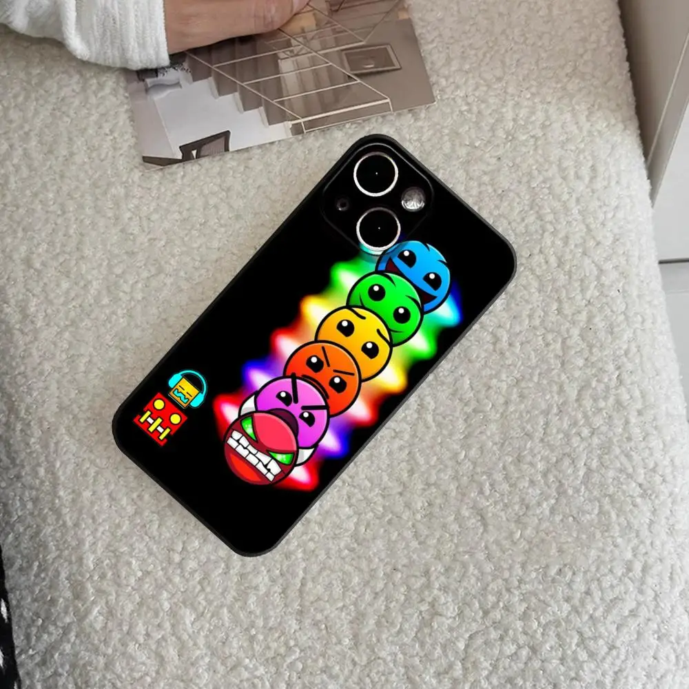 Geometry Dash GD Phone Case FOR IPhone 15promax 14 11 12 Pro 8 7 15 Plus 13 Pro MAX XR XS MINI Black Soft Covers