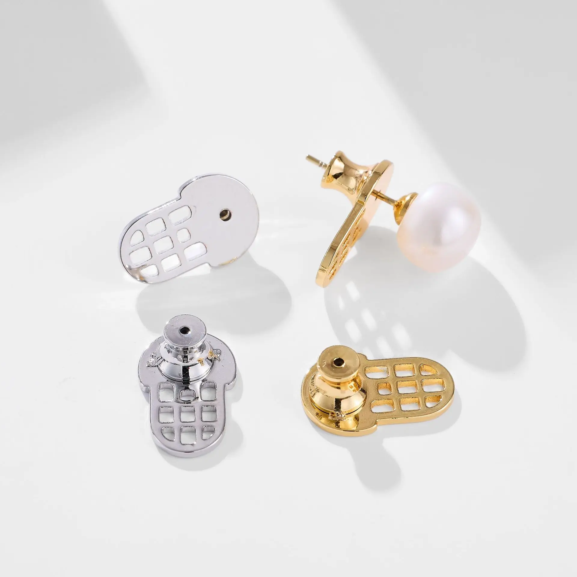 2pcs Ear Back Stoppers Metal Ear Plug Blocked Caps Supportive Earring Lifters for Heavy Earrings Jewelry Making Accessory