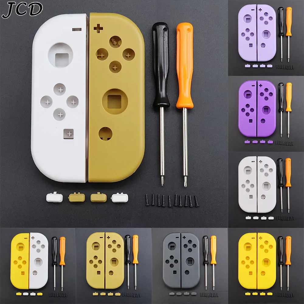 JCD For Switch Joy-Con NS Controller Housing Shell Front Back Faceplate Protective Cover W/ Screws ScrewsDriver Open Tools