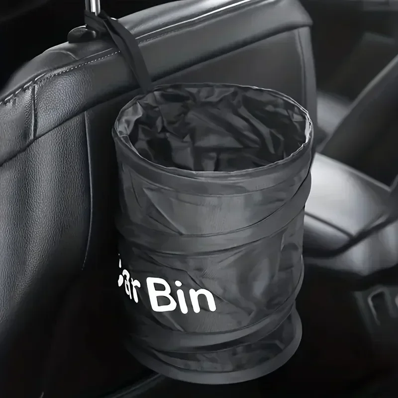 Foldable Pop‑Up Car Trash Can, Portable Hanging Waste Bin, Storage Bucket for Vehicle Seats, Camping Auto Interior Accessories
