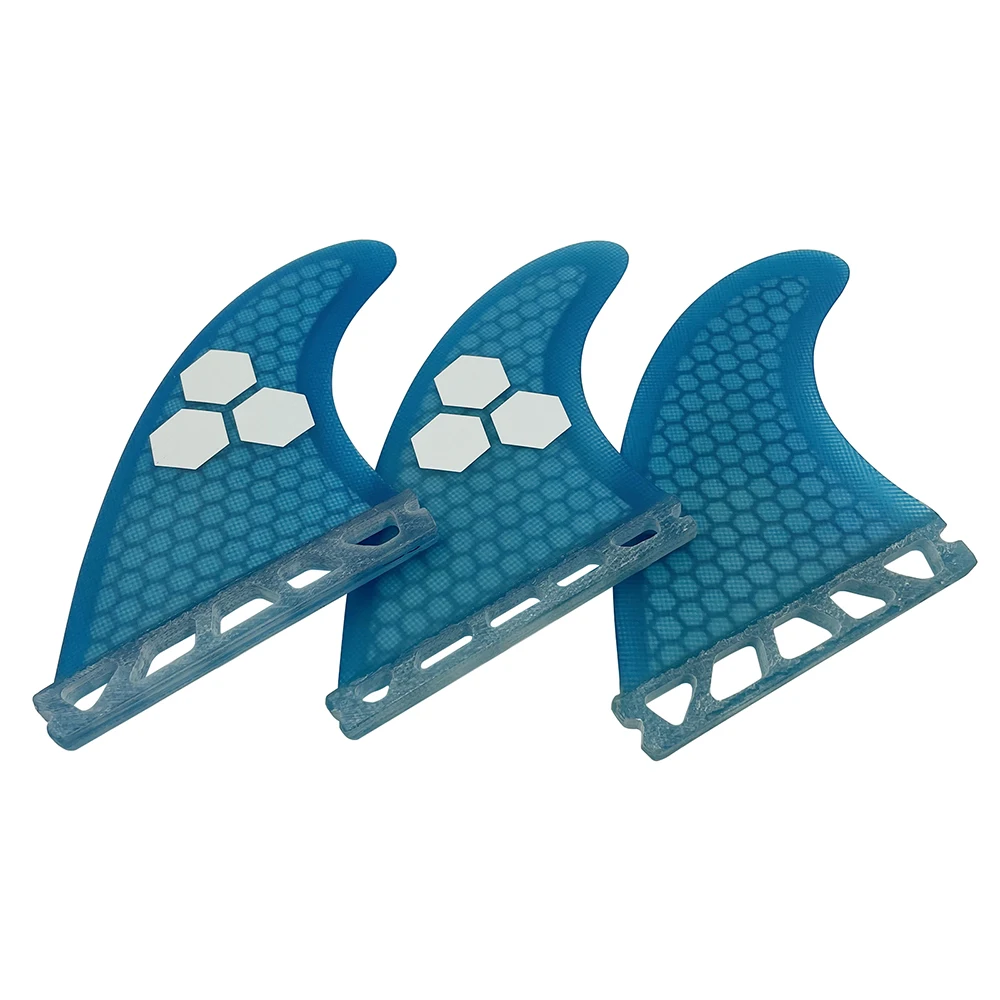 UPSURF-Ailerons FUTURE LeicFins, Ailerons de surf bleus, Fibre haute performance, Noyau en accent d\'abeille, Propulseur à onglets simples, S, M, L