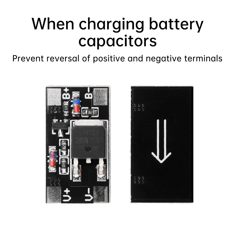 DC3V-28V 12A battery capacitor positive and negative polarity reverse connection protection board anti reverse connection module
