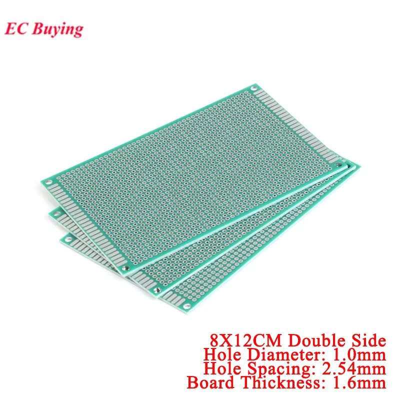 1Pc-5Pcs 8x12 8*12cm Double Side Prototype PCB Tinned Universal Board Experimental Plate Circuirt Breadboard 2.54mm Glass Fiber
