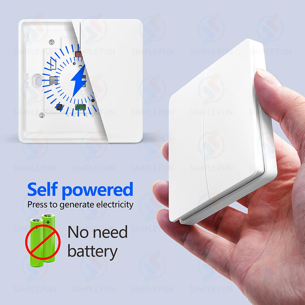 Mini RF Smart Light Switch 110V 220V 230V Self Power Wireless Wall Switch No Battery Support Power Restoration Status Setting image 4