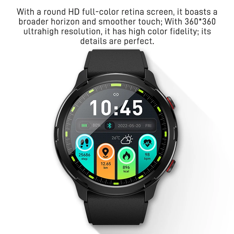 เข็มทิศ GPS ในตัว Smartwatch วิ่งกลางแจ้งกีฬา Heart Rate ความดันโลหิต Sleep Fitness Monitor นาฬิกาสมาร์ทกันน้ํา