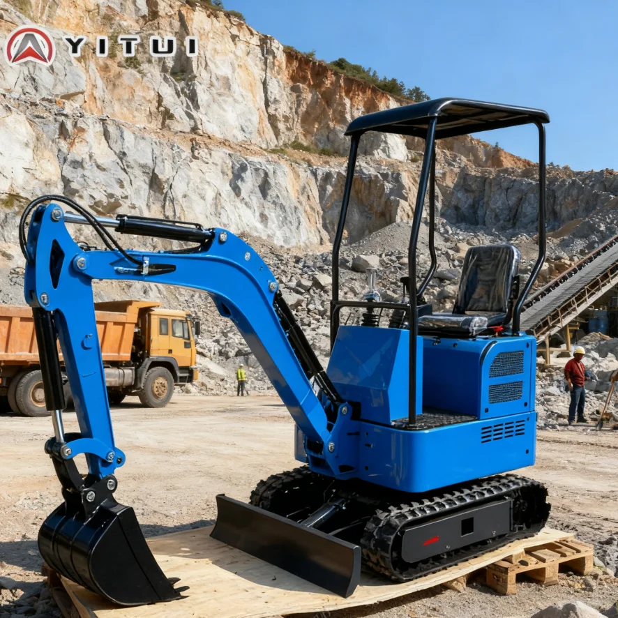 1.5 طن حفارة هيدروليكية صغيرة YITUI حفار زاحف صغير كفاءة عالية للزراعة المناظر الطبيعية للاستخدام المنزلي حسب الطلب