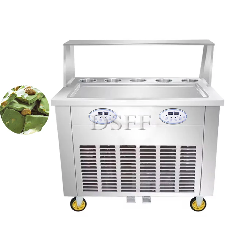 

Thai Style Single Pot Stir Fried Yogurt Machine With 5 Cooling Tanks, Deep Fried Ice Cream Roll Forming Machine