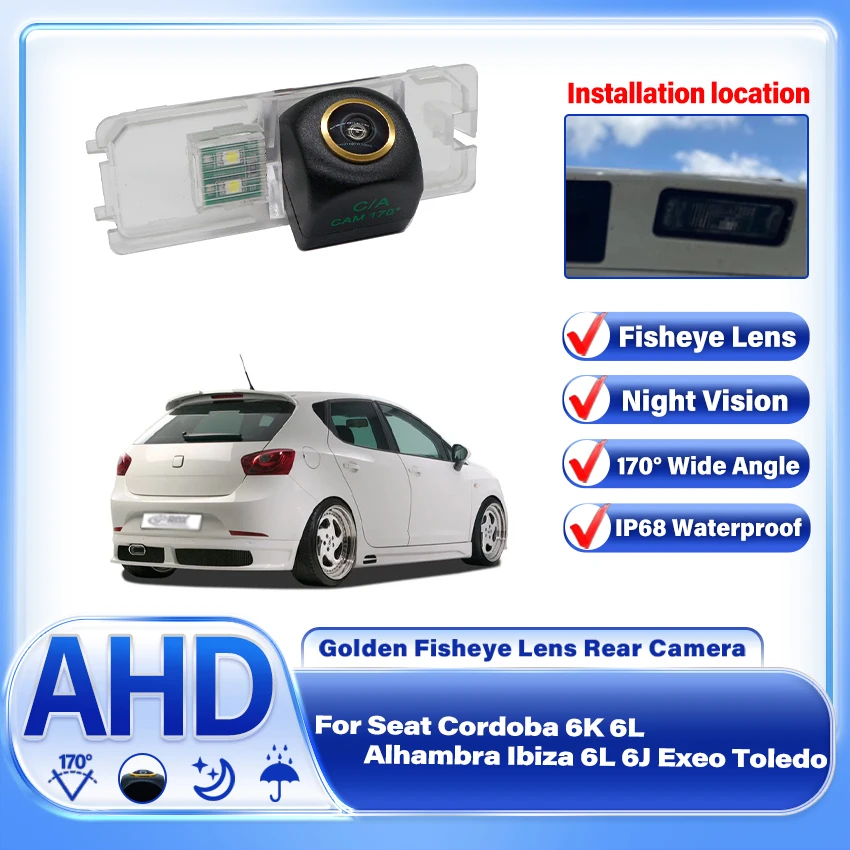 AHD CCD Waterproof Car Parking System Reversing Backup Rear View Camera For Seat Cordoba 6K 6L Alhambra Ibiza 6L 6J Exeo Toledo