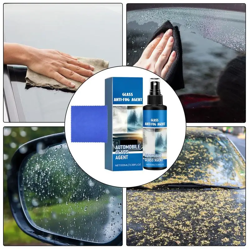 Auto Windschutz scheibe Defogger 100ml Autoglas Ölfilm reiniger Antibes chlag Autoglas Agent mit Handtuch Auto wasch zubehör