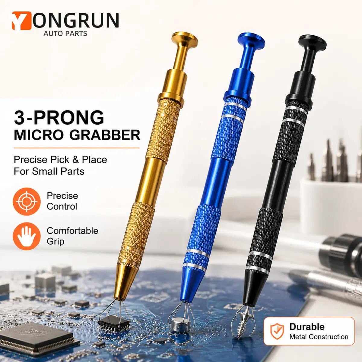 YONGRUN Four Claw IC Extractor Precision Pickup Tool Pen for BGA Chips Screws Small Parts Phone Repair DIY Nail Art