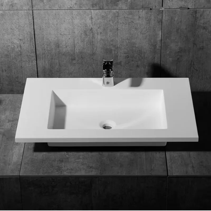 

Bathroom Sink Solid Surface Washbasin Cabinet Built-in Sink