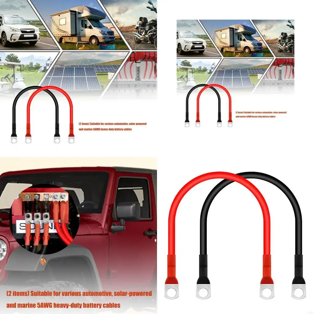 5AWG Battery Connector Cable 30cm Battery Inverter Cable Perfect For Vehicle Solar And Marine Electrical Systems New