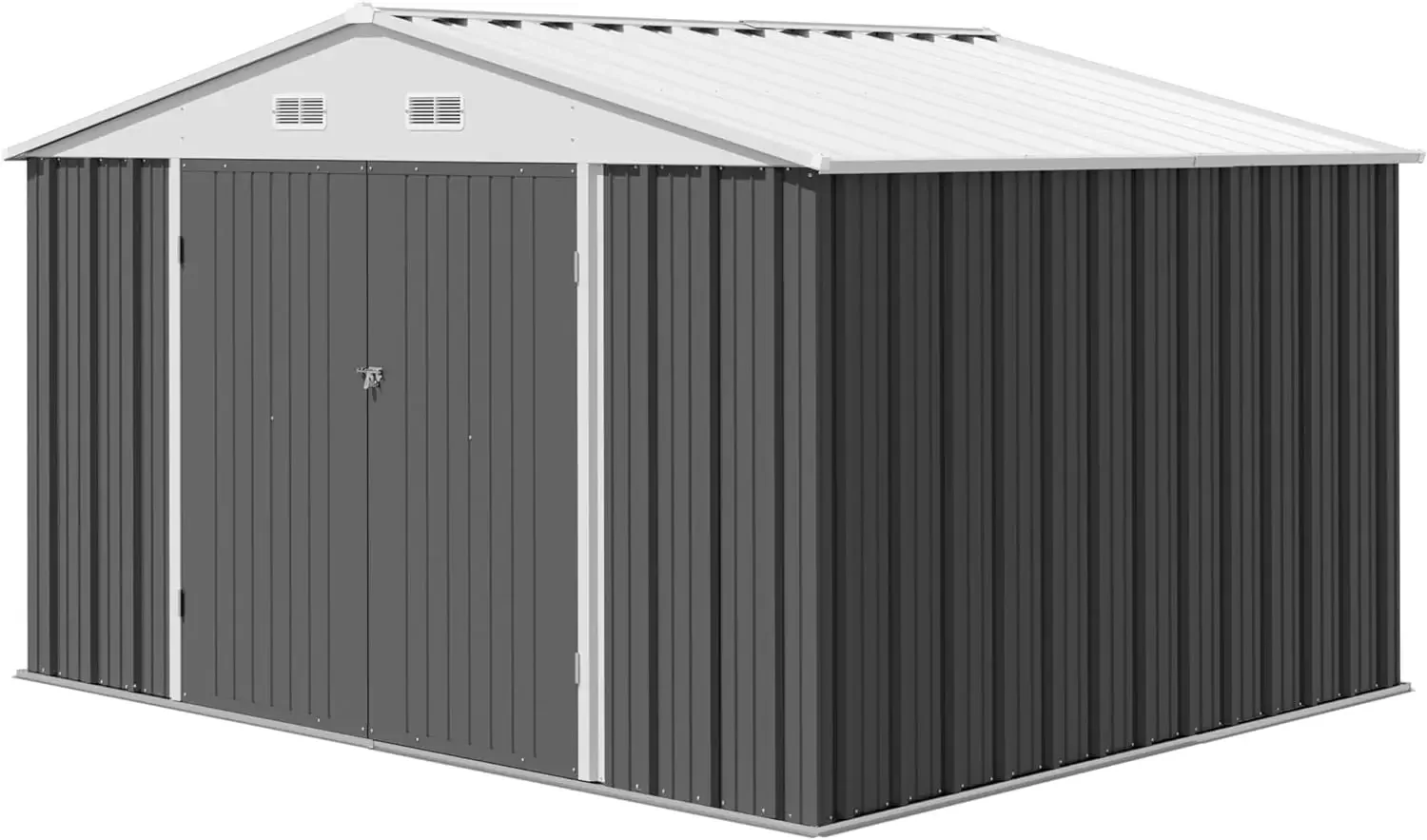 

8 x 10 FT Metal Garden Sheds & Outdoor Storage Clearance, Large Tool Shed Outdoor with Single Lockable Door for Lawn Backyard