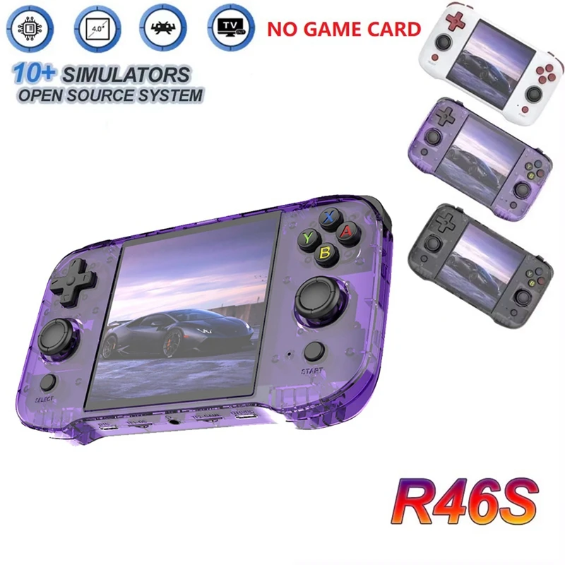 

R46S Retro Handheld Game Console 4.0Inch IPS Screen RK3566 Linux System Portable Video Player For NES GB GBA Emulator A