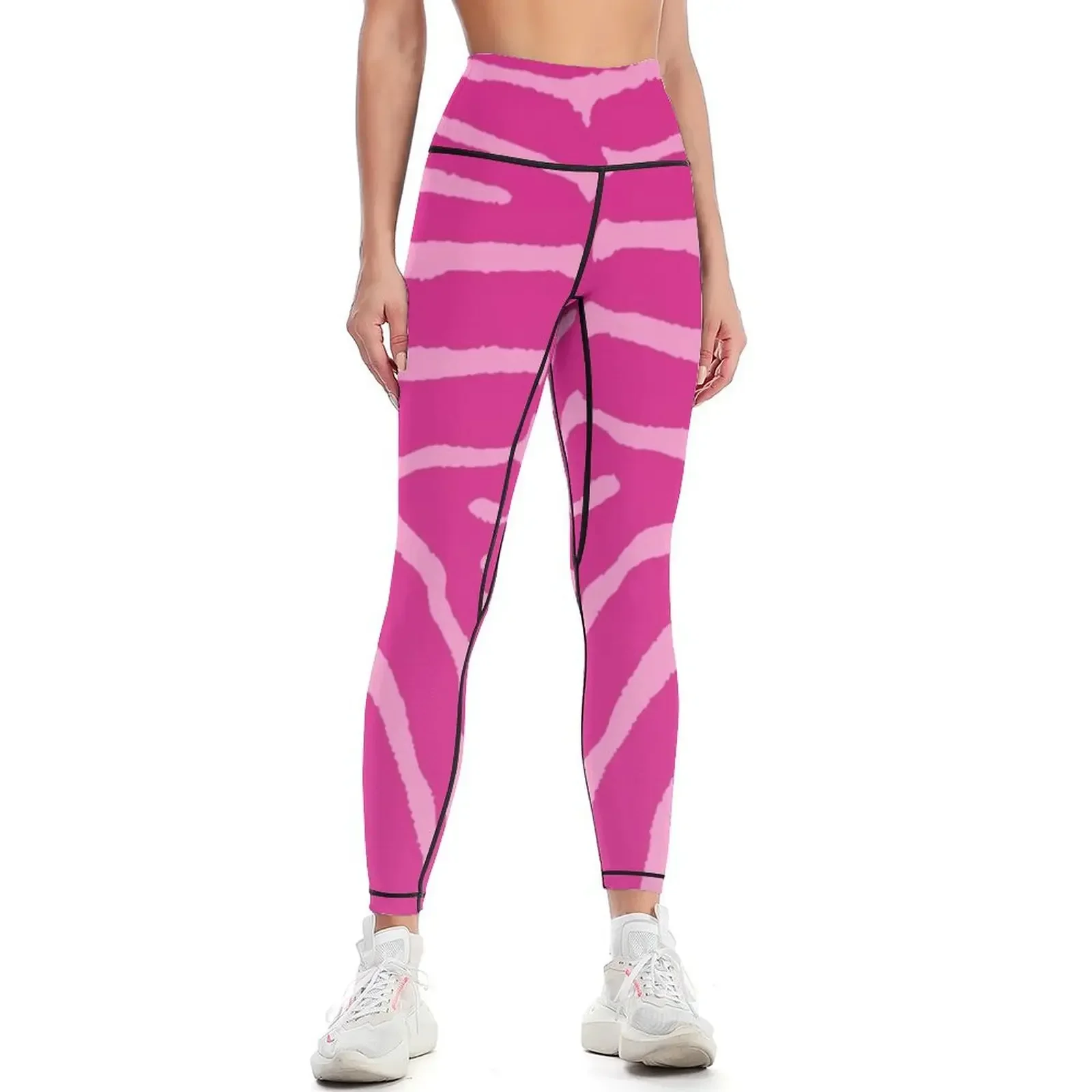 

Zebra Print Pink and Magenta Leggings Women's pants Female legging pants Golf wear workout shorts Womens Leggings