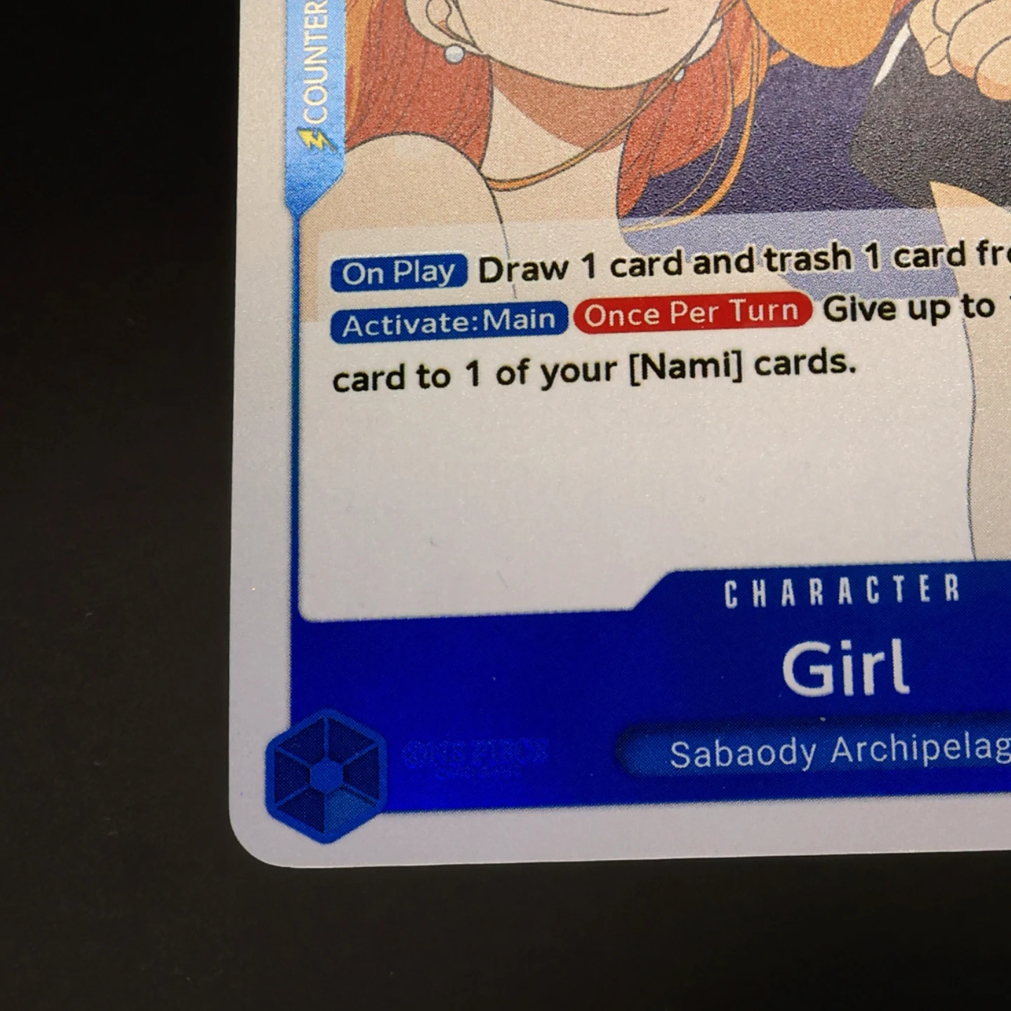 One Piece TCG OPCG English P-096 Girl Little Nami Promo Play Set 2 Cost Blue Nami Textured Foil Card Anime Collectible Cards view 6