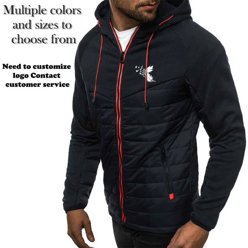 

Spring and Autumn New Hooded Jacket Men's Casual Slim Fit Splicing Zipper cardigan Coat Men's Long Sleeve Men's Jacket Coat