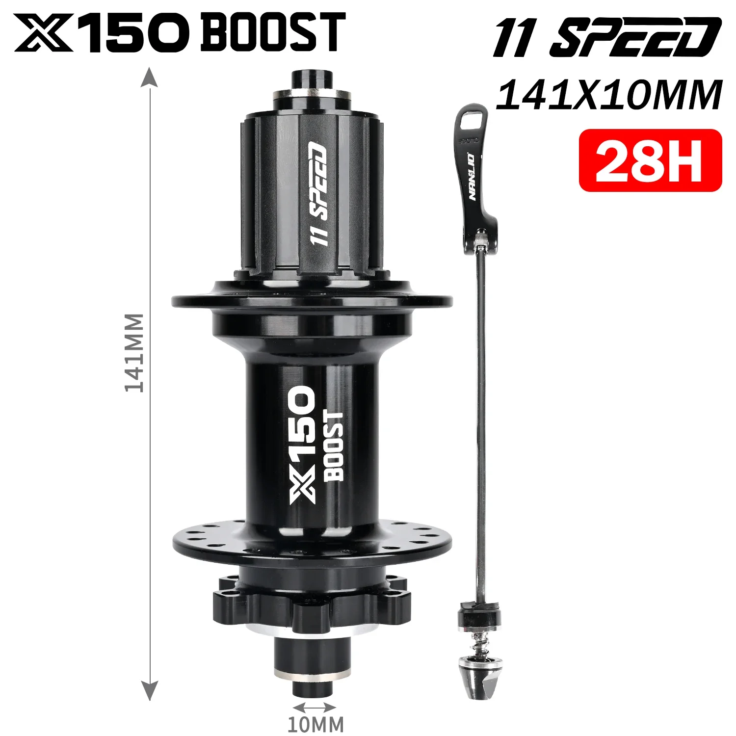 Bicycle Hubs Nanlio X150 BOOST QR 141*10MM Mountain Bike Hub 6 Pawls 150T 28/32Hole 141x5MM HG MS XD 8 9 10 11 12Speed