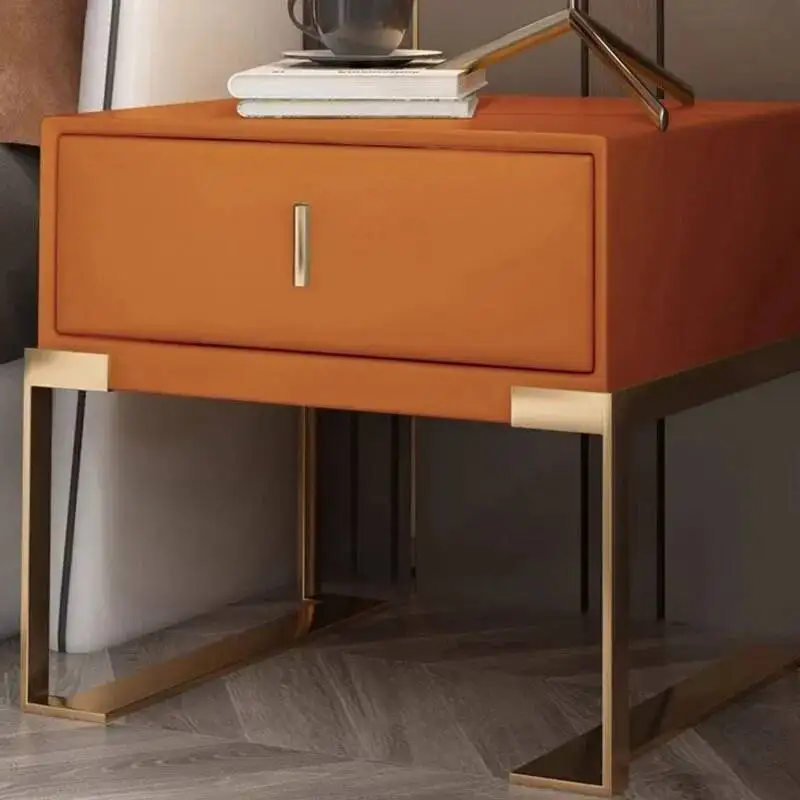 Luxury White Modern Bedside   with Drawers Lateral Side   Modular Nightstand Furniture for Bedroom