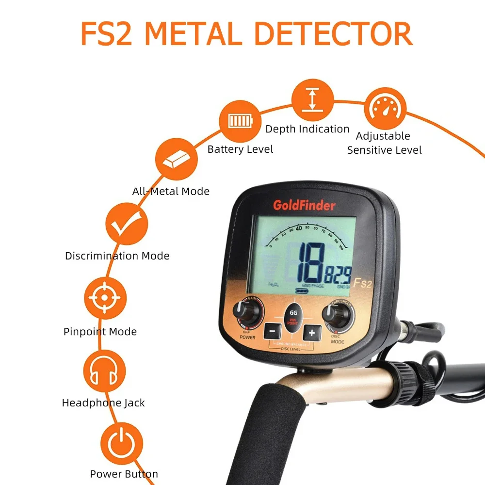 FS2 podziemny wykrywacz metali wysoka czułość 11 \'\' i 5\'\' cewki wykrywacz skarbów precyzyjny lokalizator wykrywacz metali profesjonalny