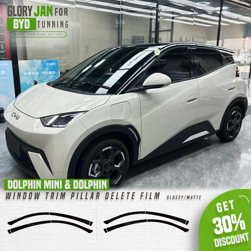 

Hidden Window Pillar Cover Sticker for BYD Dolphin mini & Dolphin & Seal & Sealion 07,Black Trim Delete Film BYD EV 2023-2025