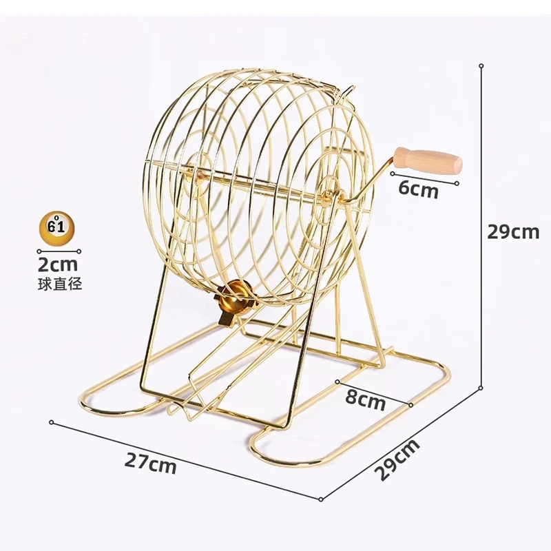 Super Large Metal Manual Lottery Machine Double Color Ball Lottery Machine, Lucky Big Turntable Fish Pond Shaking Ball
