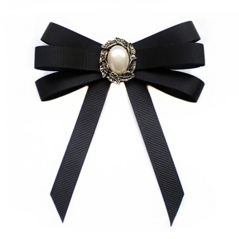 

Stewardess Uniform Ribbon Tie Ribbon Collar Bowtie Imitation Pearl Shirt Accessory Cravat Neck Ties JK Bow Tie Ribbon Brooches