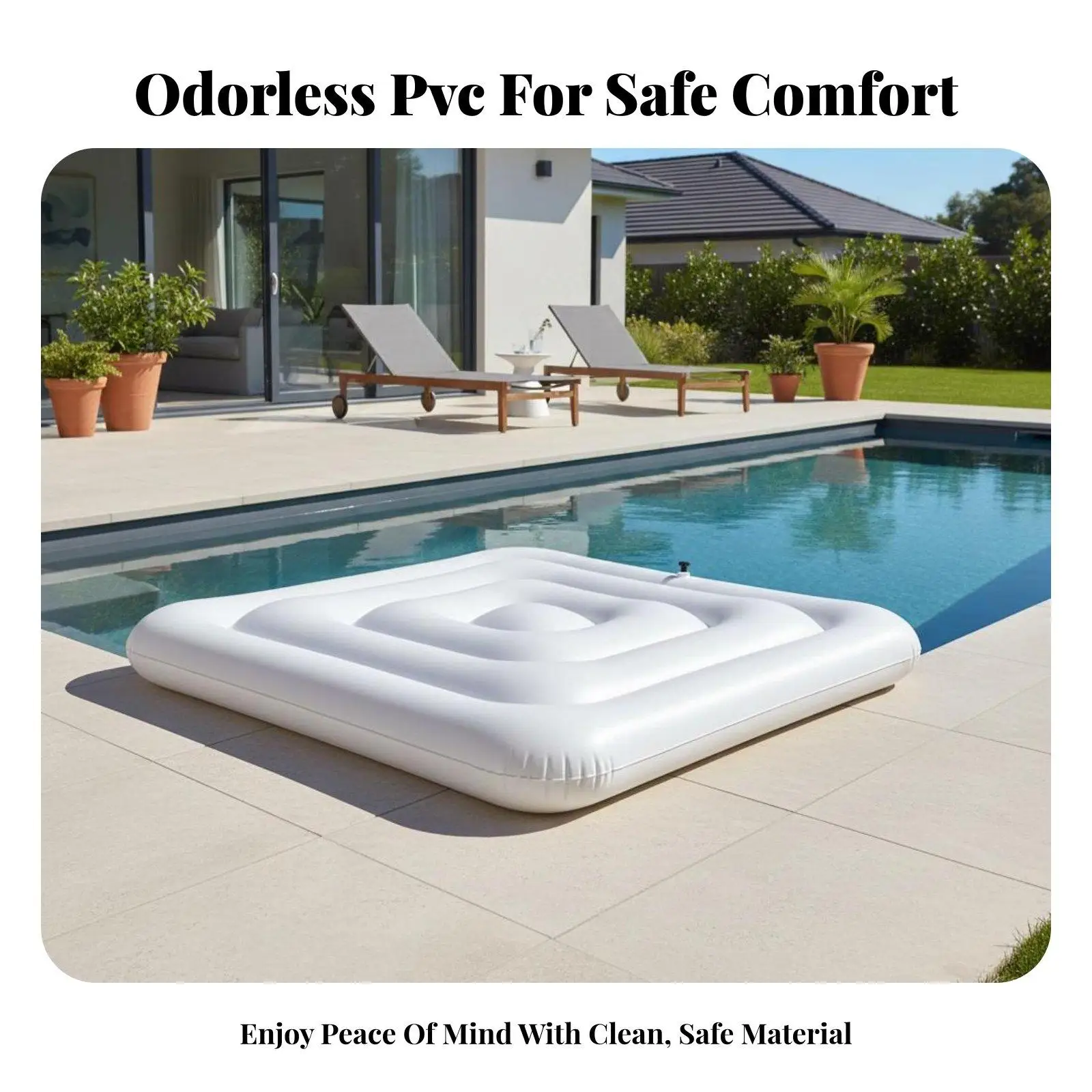 Weatherproof Inflatable Spa Pool Cover Thermal Insulation PVC Blanket for Hot Tub Outdoor Use Portable Storage Handle