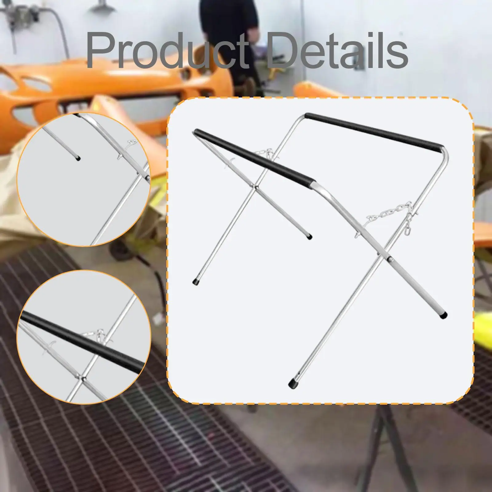 Auto Painting Rack with Adjustable Chains Multipurpose Accessory for Windshield and Galvanized Steel Tube Car Paint Rack