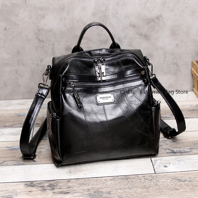 

Top Quality Women Backpacks Fashion Girl's School Bag Leather Travel Bagpack Retro Ladies Shoulder Bags