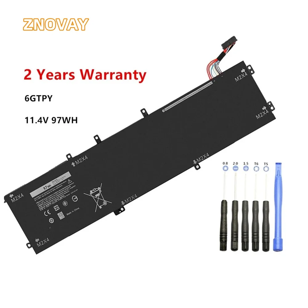 ZNOVAY New 6GTPY H5H20 Laptop Battery For DELL XPS 15 9570 9560 7590 For DELL Precision 5520 5530 Series Notebook 97WH 56WH