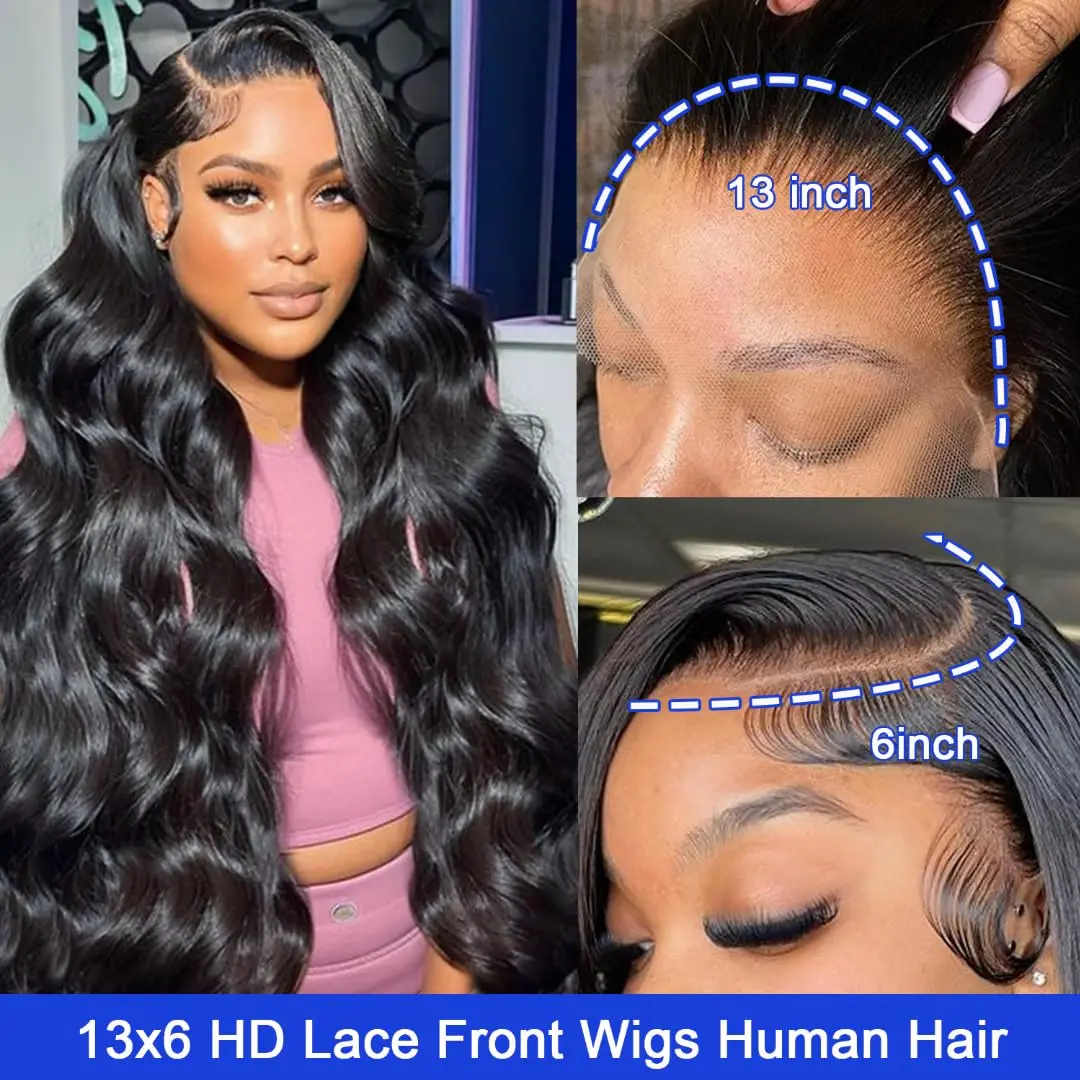 30 32  34 Inch Lace Front Wig 13x4 13X6 HD Lace Frontal Wig Body Wave   4x4  Closure Wig 360 Human Hair Lace Frontal Wig