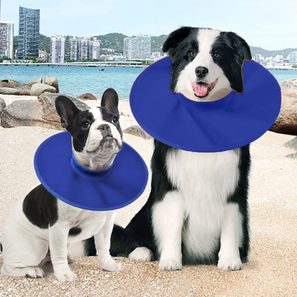Waterproof Dog Neck Guard Multi Sizes Royal Blue Cat Recovery Cone Lightweight Cone Shaped Pet Head Guard Wound Protection