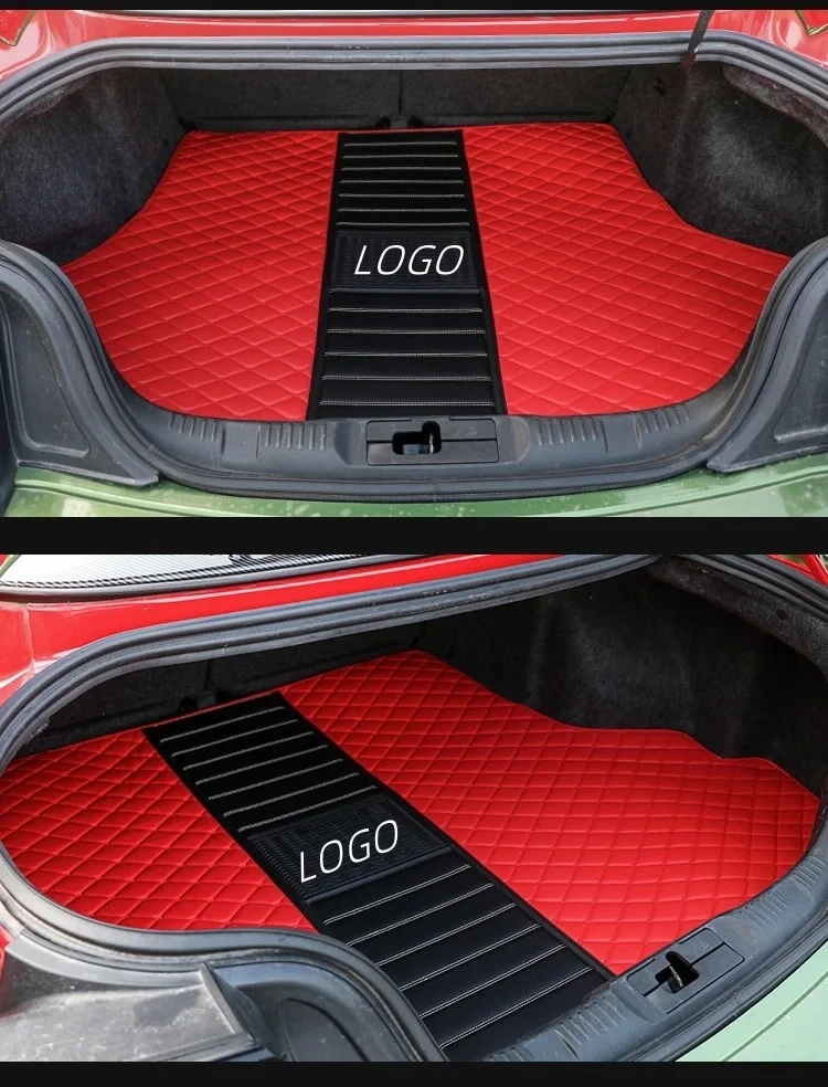 For Ford Mustang Car Truck Mat Antiskid Car Leather Rear Trunk Mat Waterproof Anti-dirty Floor Mats