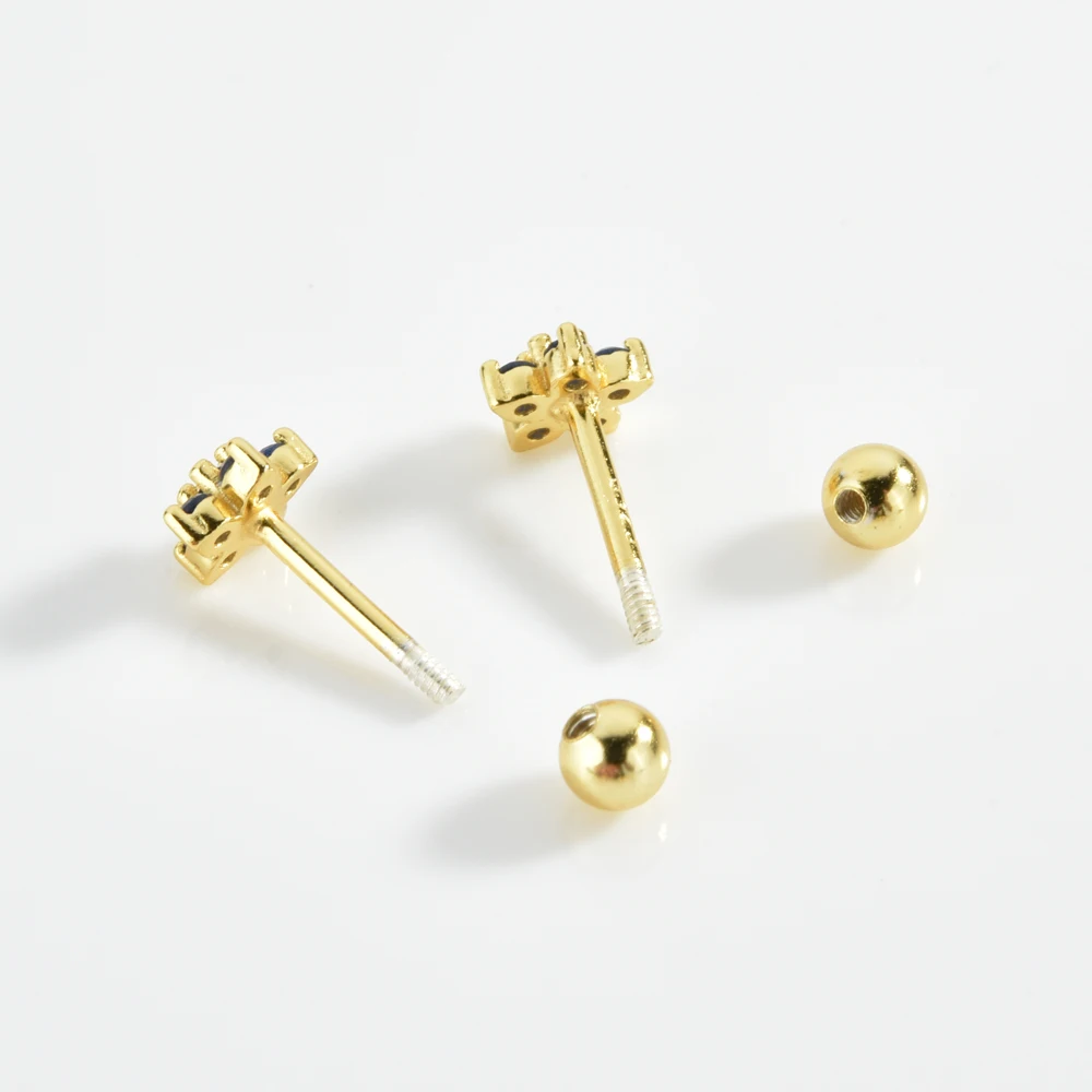 ANDYWEN 925 Sterling Silver Gold Star Stud Earring Clear Green Black 10 Color Piercing Pendientes 2022 Women Wedding Jewelry