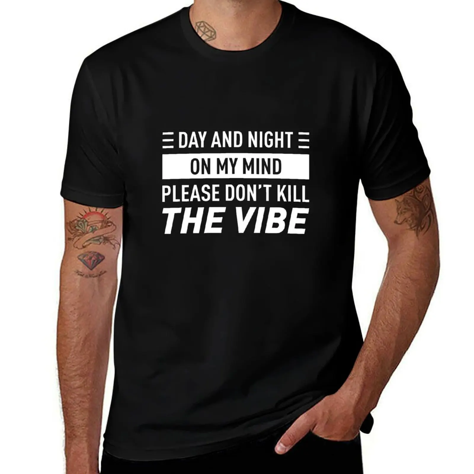 

Day And Night On My Mind (White) T-Shirt anime figures kawaii clothes Louboutins luxury t-shirt compression shirt men