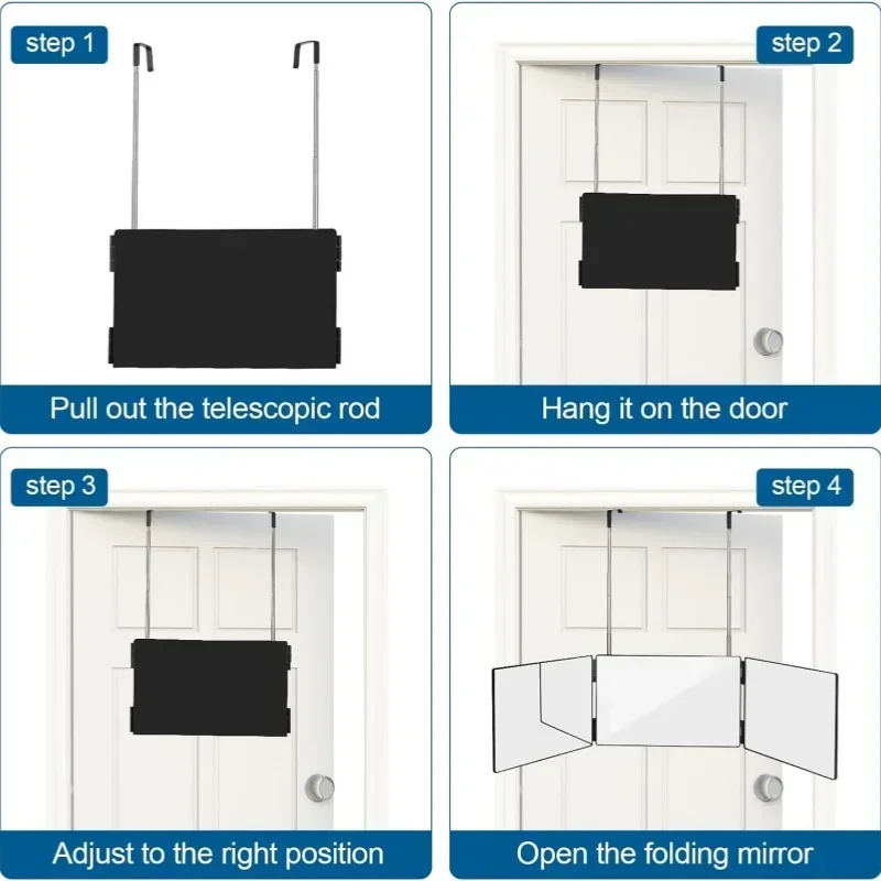 折りたたみ式 360 度化粧鏡格納式吊り下げ自撮りミラーパンチなしバスルームミラー折りたたみドレッシング化粧鏡