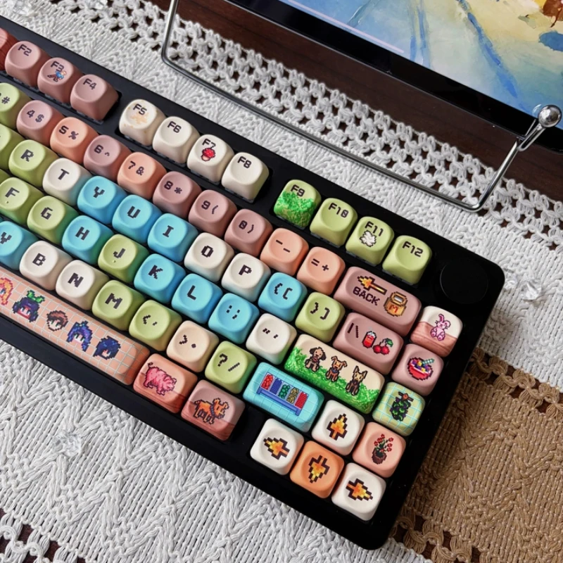 Stardew Valley Keycaps Star Duli Keycap Moa Key Caps Sublimation Mx Caps for Mechanical Keyboard Compatible with 60-108 Keyboard