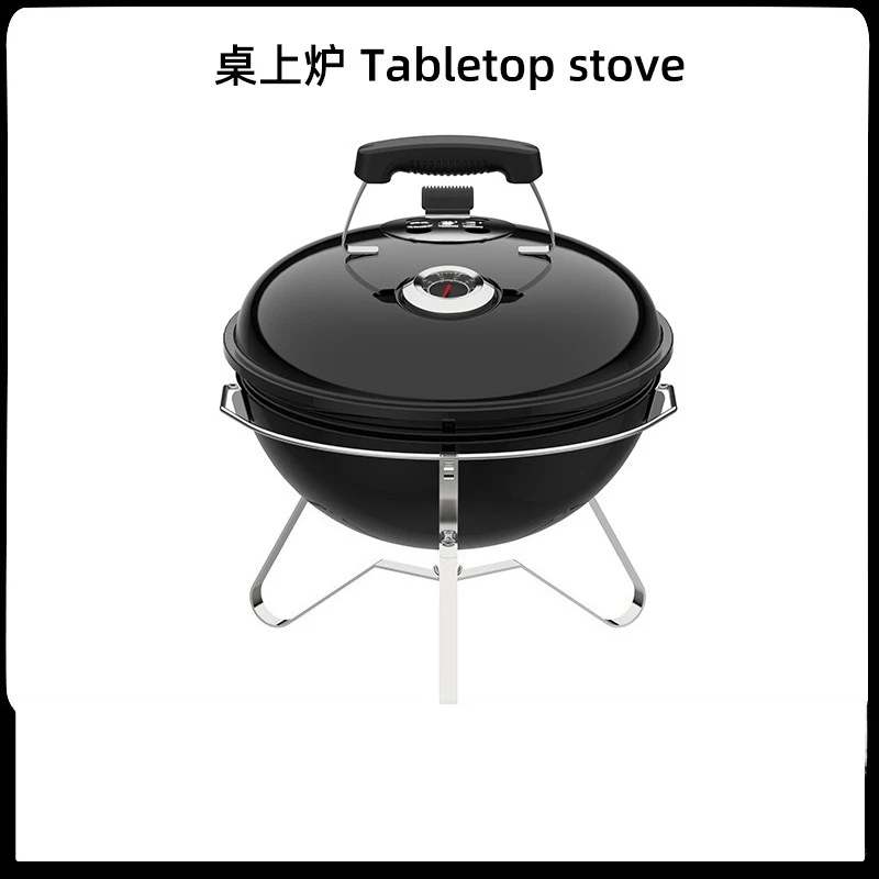 Customized Weber Same 14-inch Round Apple Stove Outdoor Portable Barbecue Grill High-grade Enamel Charcoal Barbecue Grill