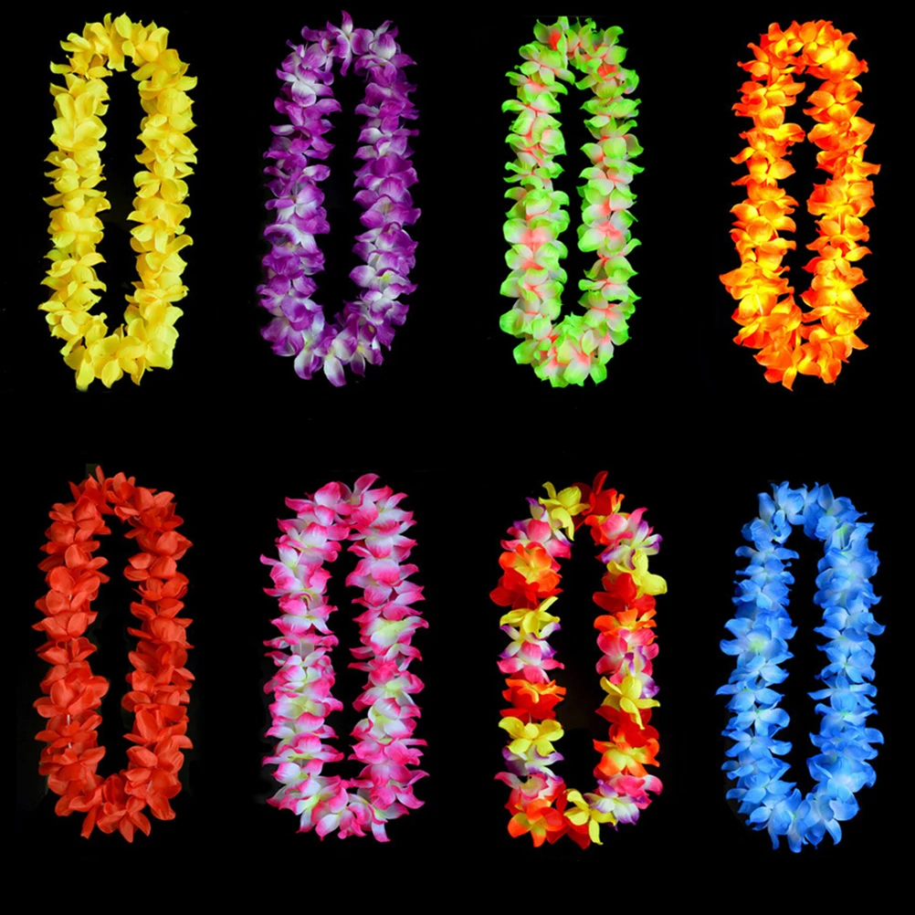 Hawaiian Leis Simulated Silk Flower Leis Dance Party Fancy Dress Garland 8 Color