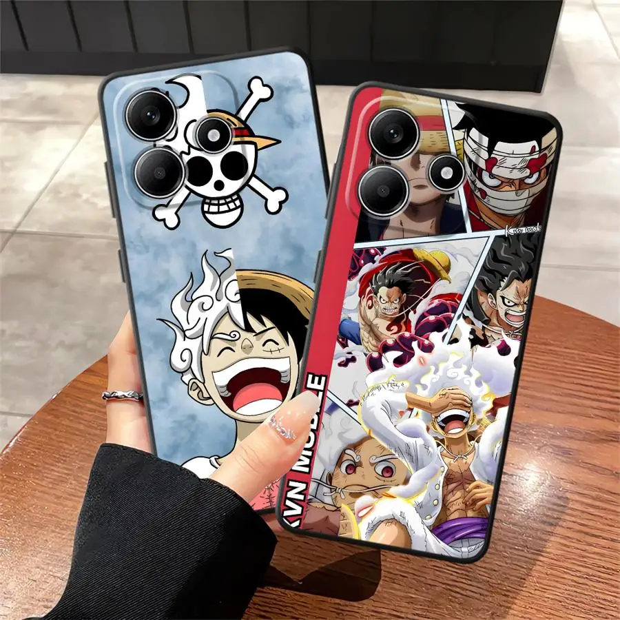 Case for Xiaomi Redmi Note 7 8 13 14 Pro Plus 9S 9 10 11 12 Pro 12s 10S 11s Black Soft Phone Cover One Piece Adventure Luffy