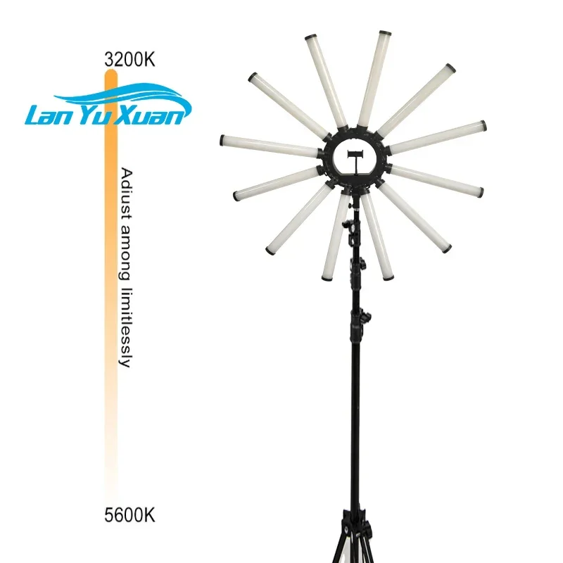 

2026 2025 Folded 36 inch twelve tube lamp with tripod photography ring light mobile phone support white light warm light