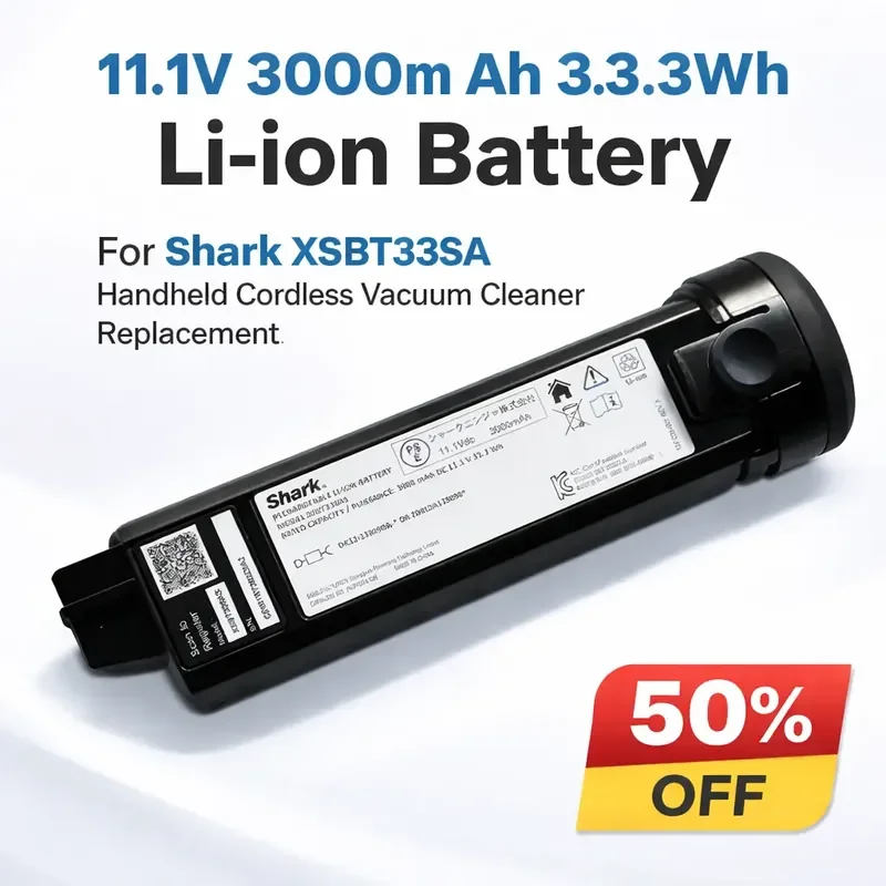 11.1V 3000mAh 33.3Wh Li-ion Battery For Shark XSBT33SA Handheld Cordless Vacuum Cleaner Replacement