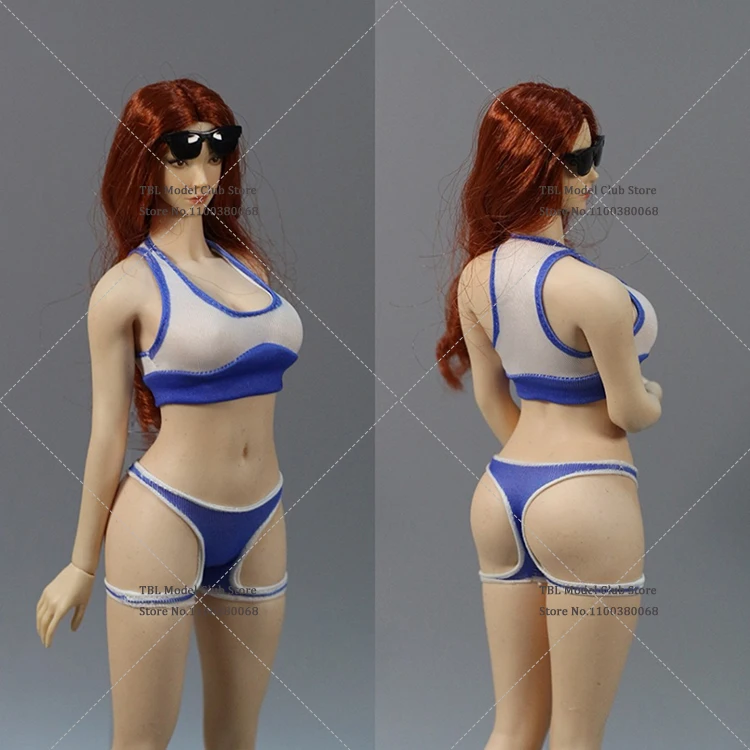 In Stock DMTOYS 1/6 Scale Female Soldier Sexy Bikini Irregular Swimsuits Wide Shoulder Strap Bra Fit 12inch Action Figure Doll