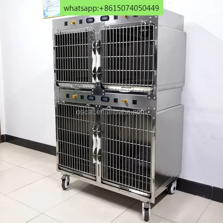 Veterinary Pet Intensive Care Unit Cage Animal Pet with Temperature Control and Oxygen